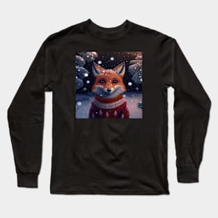 Cute Christmas Fox Long Sleeve T-Shirt